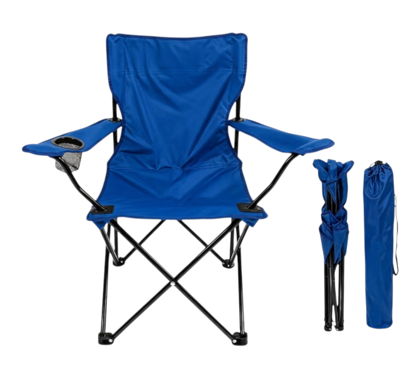 Folding Blue Summer Camping Chair – Portable Outdoor & Beach Seat