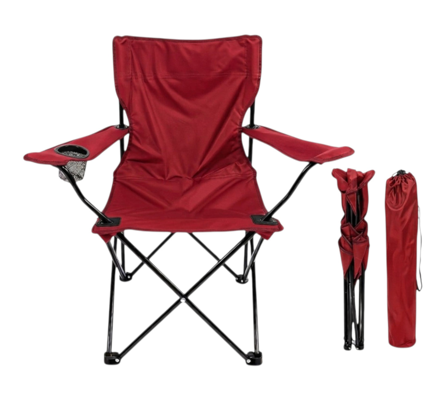 Folding Red Summer Camping Chair – Portable Outdoor & Beach Seat