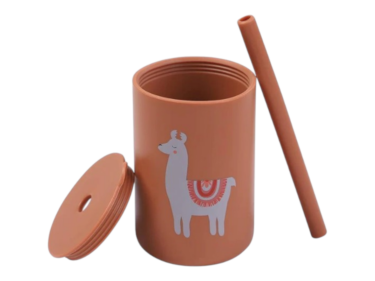 Llama Silicone Kids Cup with Straw