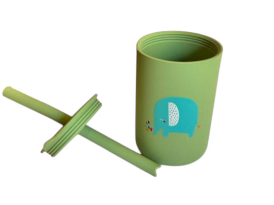 Elephant Silicone Kids Cup with Straw