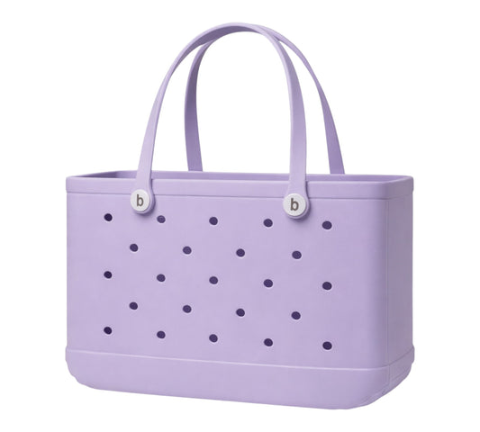 Large Waterproof EVA Beach Tote Bag - light purple