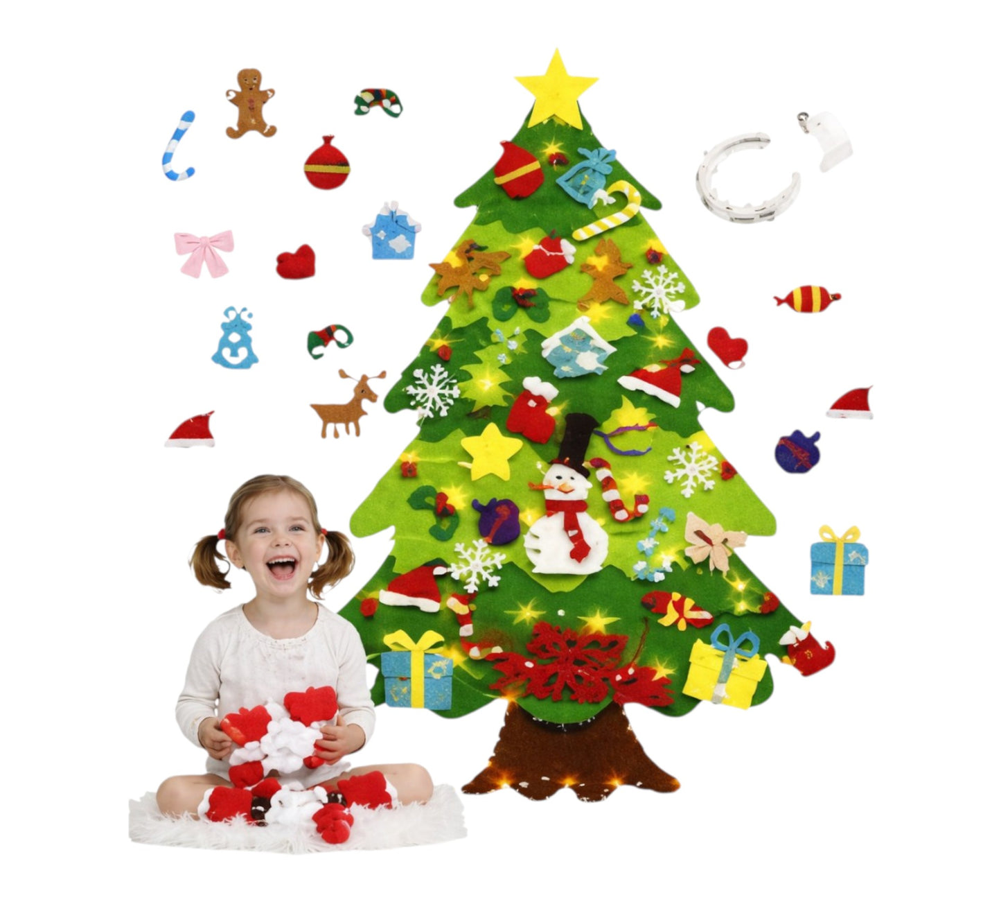 Kids Felt Christmas Tree with LED