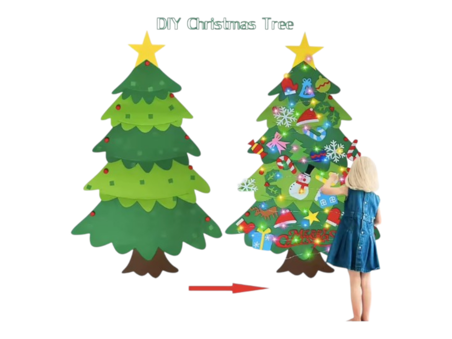 Kids Felt Christmas Tree with LED