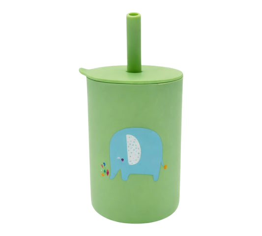 Elephant Silicone Kids Cup with Straw