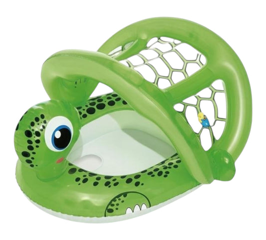 Baby Turtle Inflatable Pool Float with Sun Canopy