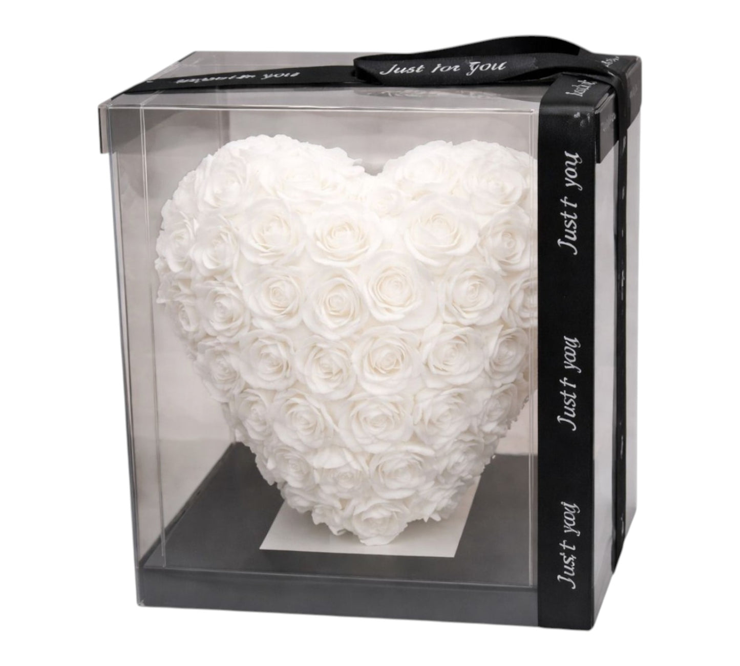 White Eternal Rose Heart – Luxury Gift Box