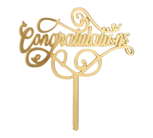 Congratulations Cake Topper – Party & Celebration Decor